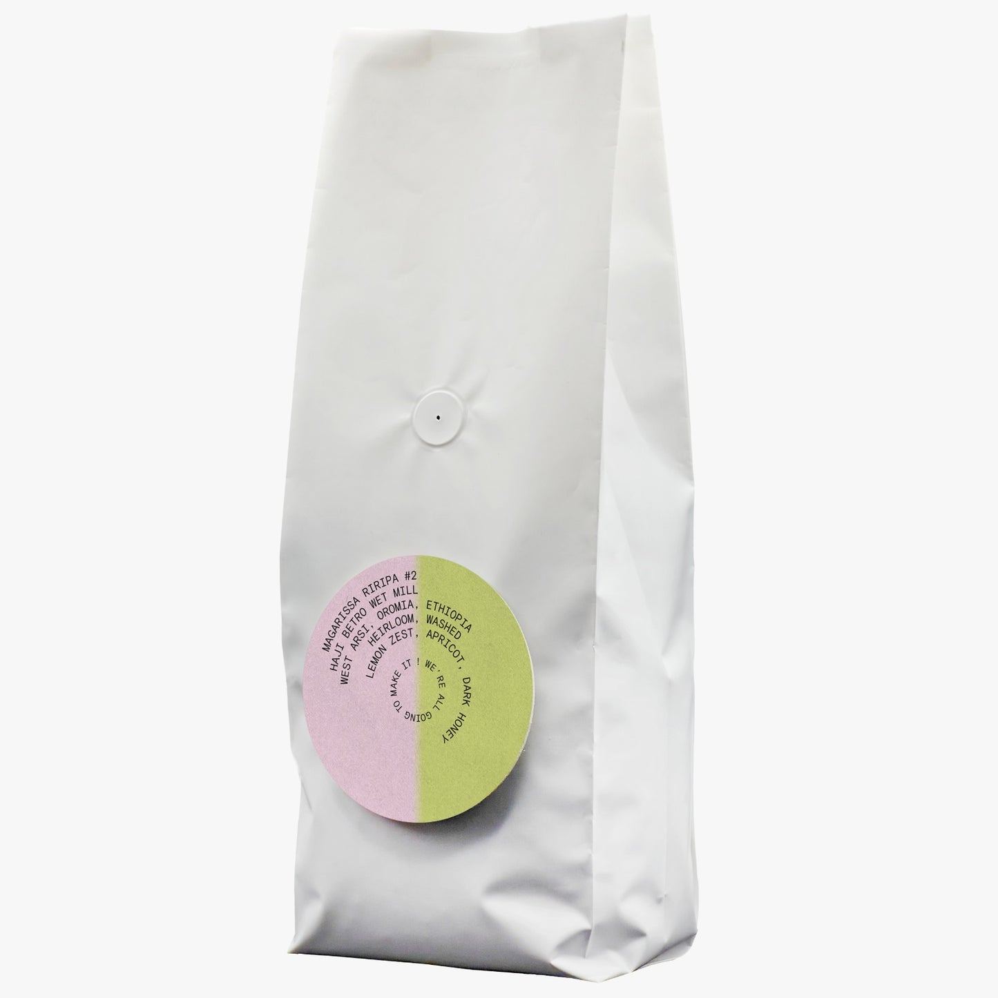 Ethiopia Magarissa Riripa #2 1kg coffee bag packaging mockup.