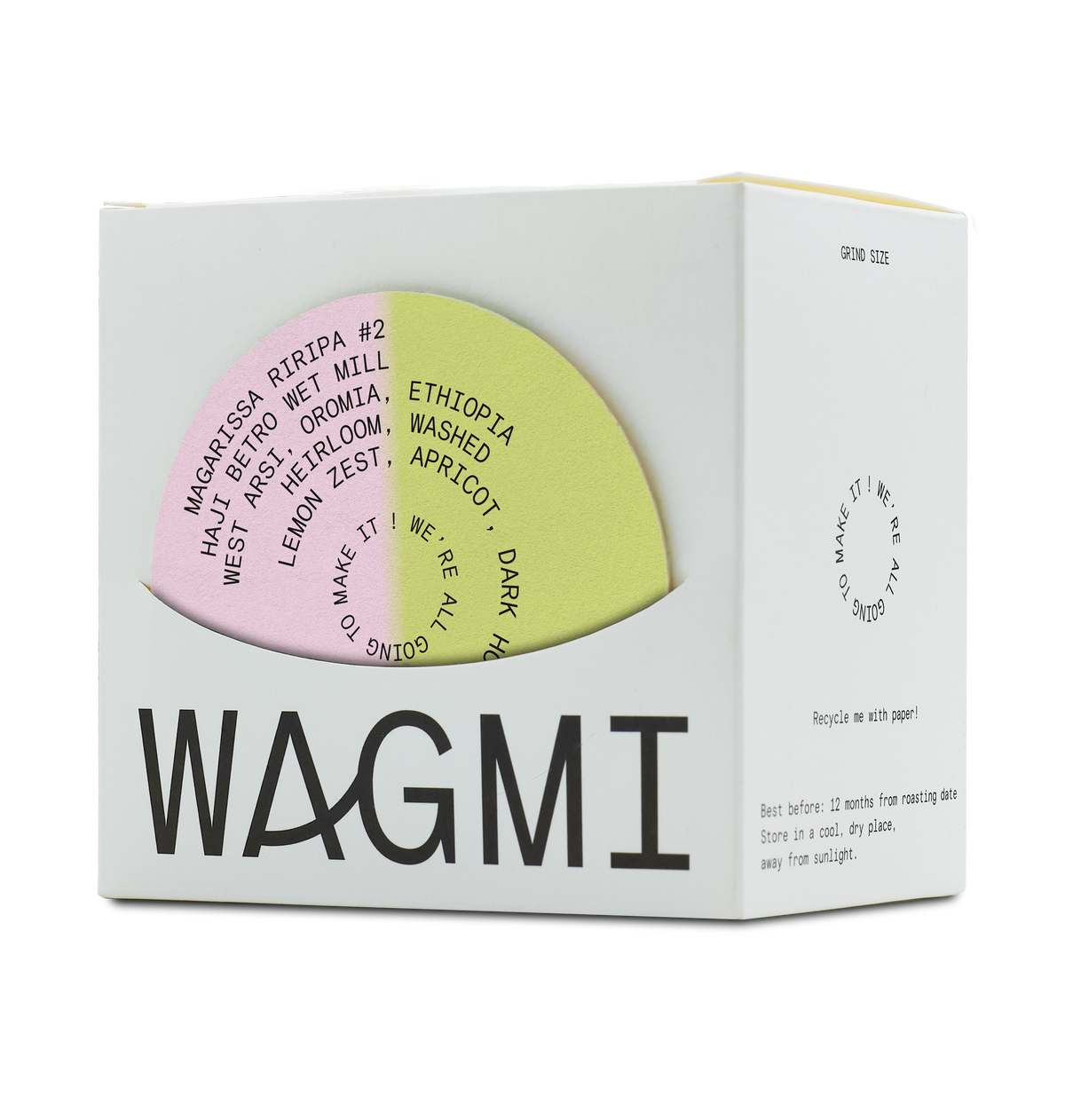 Ethiopia Magarissa Riripa #2 250g coffee box packaging mockup.